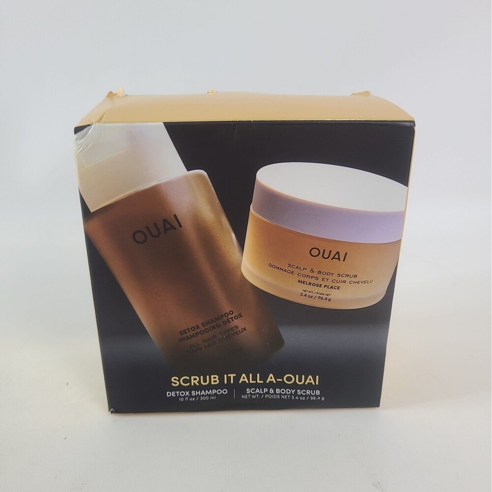 Ouai Scrub It All Detox Shampoo 10oz Scalp & Body Scrub 3.4oz Melrose Place Set